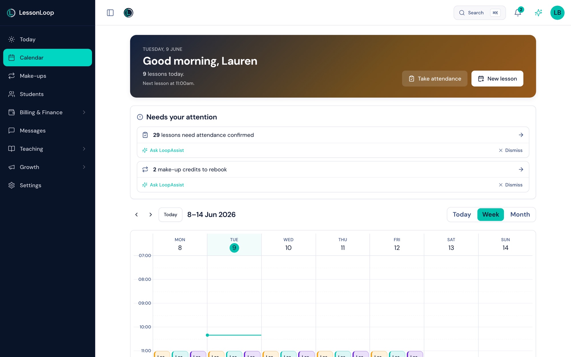 Calendar with external busy overlay