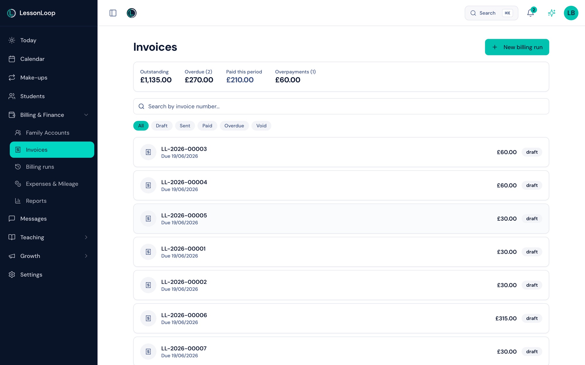 Invoices paid through Stripe